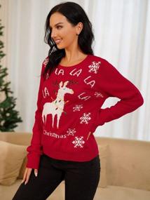 img 1 attached to Women'S Ugly Christmas Sweater: ZAFUL Snowflake Crew Neck Pullover Jumper