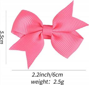 img 2 attached to 🎀 Adorable 2 Inch Baby Hair Clips and Bows - Set of 6 Tiny Fully Lined Barrettes for Girls
