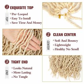 img 2 attached to 8 Packs Of 24 Inch 613# Bleached Blonde Soft Locs Crochet Hair For Women - Extensible, Pre-Looped Curly Wavy Synthtic Goddess Locs Crochet Hair Extension