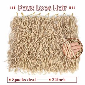 img 1 attached to 8 Packs Of 24 Inch 613# Bleached Blonde Soft Locs Crochet Hair For Women - Extensible, Pre-Looped Curly Wavy Synthtic Goddess Locs Crochet Hair Extension