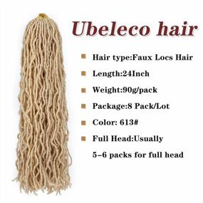 img 3 attached to 8 Packs Of 24 Inch 613# Bleached Blonde Soft Locs Crochet Hair For Women - Extensible, Pre-Looped Curly Wavy Synthtic Goddess Locs Crochet Hair Extension