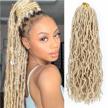 8 packs of 24 inch 613# bleached blonde soft locs crochet hair for women - extensible, pre-looped curly wavy synthtic goddess locs crochet hair extension logo