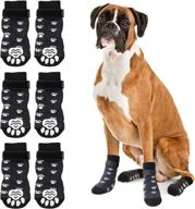 rypet anti slip dog socks: 3 pairs - grip socks with straps for traction control on hardwood floors, pet paw protector for small, medium, and large dogs логотип