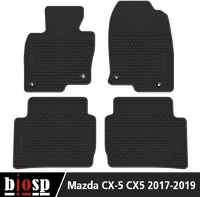 img 3 attached to Mazda CX-5 CX5 2017-2019 Heavy Duty Rubber Car Floor Mats - Full Black Custom Fit for Front and Rear Seats - All Weather Guard Odorless Liner