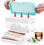 hmasyo silicone ice cube tray with lid and bin - release 64 cubes easily, stackable design for convenient storage, perfect for chilling drinks! logo