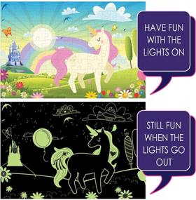img 1 attached to Unleash The Magic With The Hapinest 100 Piece Glow-In-The-Dark Unicorn Puzzle - Perfect For Girls And Boys Aged 5 To 12 And Up