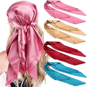 img 4 attached to Scarves Vintage Square Feeling Bandana Women's Accessories : Scarves & Wraps