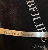 img 1 attached to Empowering Stainless Steel Cuff Bracelets: Inspirational Women's Jewelry with Engraved Messages review by Scott Decoteau