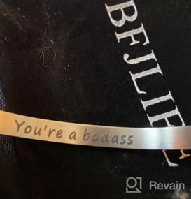 img 6 attached to Empowering Stainless Steel Cuff Bracelets: Inspirational Women's Jewelry with Engraved Messages