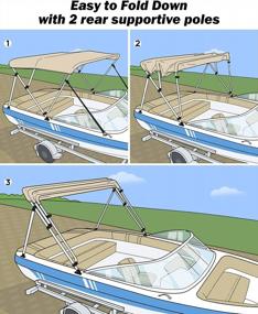 img 1 attached to Protect Your Boat With Kemimoto'S Durable 3 Bow Bimini Top - Ideal For Pontoon, Jon, And Inflatable Boats