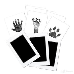 img 4 attached to 🖤 Inkless Baby Footprint and Pet Paw Stamp Pad Kit - Safe, Clean Touch, Impression Memory Gift, Black