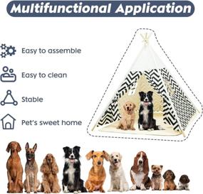 img 3 attached to 🐾 Portable Indoor Outdoor Pet Teepee Tent with Mat | Ideal for Large Dogs and Cats, including Puppies