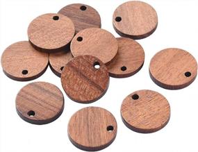 img 3 attached to 50Pcs 15.5X2.5Mm Unfinished Blank Wooden Flat Round Charms Pendants For DIY Jewelry Making By DanLingJewelry