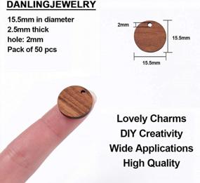 img 1 attached to 50Pcs 15.5X2.5Mm Unfinished Blank Wooden Flat Round Charms Pendants For DIY Jewelry Making By DanLingJewelry