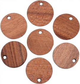 img 4 attached to 50Pcs 15.5X2.5Mm Unfinished Blank Wooden Flat Round Charms Pendants For DIY Jewelry Making By DanLingJewelry
