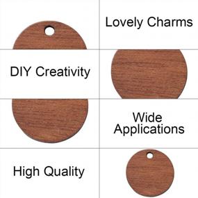 img 2 attached to 50Pcs 15.5X2.5Mm Unfinished Blank Wooden Flat Round Charms Pendants For DIY Jewelry Making By DanLingJewelry