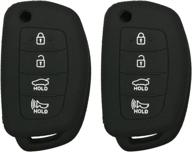 🔑 enhance protection with 2pcs coolbestda silicone key fob remote skin cover for hyundai sonata santa fe tucson logo