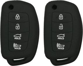 img 4 attached to 🔑 Enhance Protection with 2Pcs Coolbestda Silicone Key Fob Remote Skin Cover for Hyundai Sonata Santa Fe Tucson