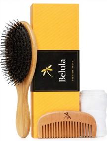 img 2 attached to Natural Hair And Skin Care Set: Dry Brushing Body Brush Set And Boar Bristle Hair Brush For Thick Hair. Unlock Radiant Shine And Revitalize Skin While Taming Hair Knots.