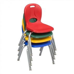 img 4 attached to Colorful 12" Preschool Chairs For Structured Learning: Sprogs LNT-112-CSW-AS (Pack Of 4)