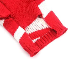 img 1 attached to Festive Holiday Spirit: Red Knit Snowflake Dog Sweater - Tangpan Pet Apparel