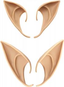 img 4 attached to 2 Pairs Of Soft Pointed Fairy Pixie Elf Ears For Cosplay, Anime Parties, And Dress Up Costumes (Long And Short)