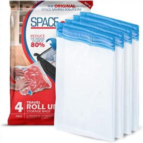 img 4 attached to Travel & Closet Storage Solution: Space-Saving Vacuum Storage Bags - Compression Sealing For Clothing, Bedding, And More!