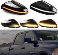 🚦 sequential amber led side mirror turn signal tow light assembly with white puddle lamp for dodge ram 1500 (2009-2018), ram 2500, and ram 3500 (2010-2018) - compatible accessories логотип