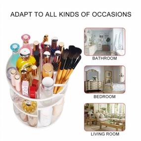 img 1 attached to 💄 Sanipoe 360 Makeup Organizer: Detachable Spinning Cosmetic Caddy for Countertop and Bathroom Storage, White