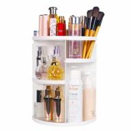 💄 sanipoe 360 makeup organizer: detachable spinning cosmetic caddy for countertop and bathroom storage, white logo