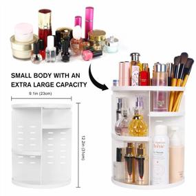 img 3 attached to 💄 Sanipoe 360 Makeup Organizer: Detachable Spinning Cosmetic Caddy for Countertop and Bathroom Storage, White
