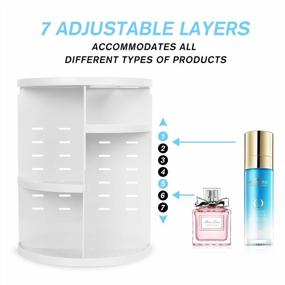 img 2 attached to 💄 Sanipoe 360 Makeup Organizer: Detachable Spinning Cosmetic Caddy for Countertop and Bathroom Storage, White