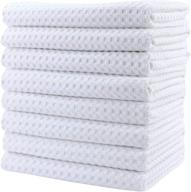🧽 polyte ultra premium microfiber kitchen dish hand towel waffle weave, 8 pack: superior cleaning and durability логотип