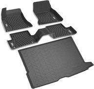 🔝 premium 3w floor mats and cargo liner for benz glc 2016-2022 - custom fit tpe all weather mats, black logo