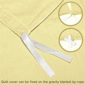 img 1 attached to YEMYHOM Beige 100% Cotton Duvet Cover For 60X80 Weighted Blanket Inner Layers - Removable And Washable