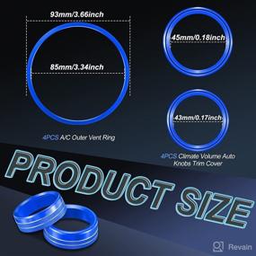 img 2 attached to 🔵 Blue A/C Vent Outer Ring & Aluminum Button Cover Trim Set for Tacoma 2016-2020