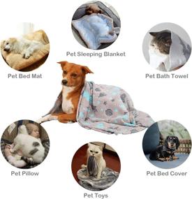 img 2 attached to Glow-in-the-Dark SWROOM Blankets: Cozy Flannel Throws for Dogs, Puppies, Cats, and Kittens - 1 Pack of 3!