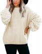 kisscynest women's casual oversized pullover sweater cute long sleeve crew neck tops loose fitting 3 logo