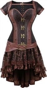 img 4 attached to Women'S Steampunk Gothic Overbust Corset And Skirt Set Halloween Costume
