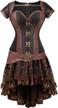 women's steampunk gothic overbust corset and skirt set halloween costume logo