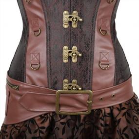 img 1 attached to Women'S Steampunk Gothic Overbust Corset And Skirt Set Halloween Costume