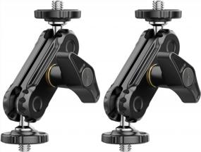 img 4 attached to Enhance Your DSLR Video Shooting With 1/4" Dual Ball Mount Magic Arm Monitor Mount - 2 Packs