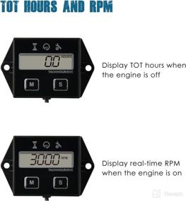 img 3 attached to 🕗 Pack of 2 Runleader Digital Timer Tachometer with Maintenance Reminder, User Shutdown - Ideal for ZTR Lawn Mower, Tractor, Generator, Marine Outboard, ATV Motor, Snowmobile, Gas Powered Equipment