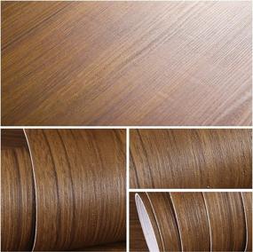 img 2 attached to VEELIKE Wood Wallpaper Peel And Stick Removable Waterproof Wood Grain Contact Paper Self Adhesive Faux Wood Wallpaper Vinyl Wrap For Cabinets Countertops Furniture Bookcase Shelves Drawer 15.7''X354''