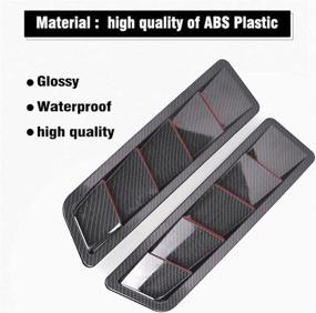 img 2 attached to 🔥 RULLINE 2Pcs Bonnet Hood Vent Trim Louver - High Performance Air Flow Intake Louvers for Improved Cooling - Universal Fitment ABS (Carbon+Red Trim)
