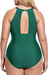 img 1 attached to Swimsuits Swimwear V Neckline Ruched Monokini Women's Clothing ~ Swimsuits & Cover Ups