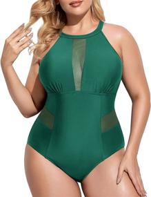 img 3 attached to Swimsuits Swimwear V Neckline Ruched Monokini Women's Clothing ~ Swimsuits & Cover Ups