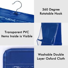 img 1 attached to Подвесной органайзер для сумок Lirex с 8 карманами — идеальное решение для хранения в шкафу синего цвета