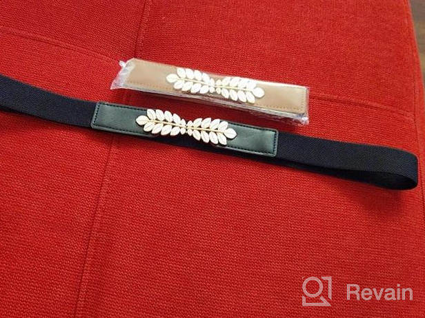 img 1 attached to Women'S Retro Elastic Belts With Metal Buckle - 2 Pack Stretchy Skinny Waist Belt For Dresses review by Tina Jones