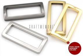 img 2 attached to CRAFTMEMORE Metal Flat Rectangle Rings Buckle For Bag Belt Strap Heavy Duty Loop Quality Finish 6 Pack VTLP (1 1/2 Inches (38 Mm), Brushed Brass)